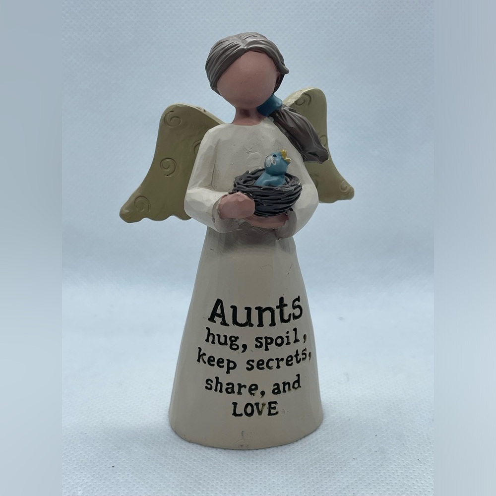 Blossom Bucket Angel Figurine Aunt Collectible Resin Rare HTF 4”